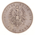 Niemcy. Kaiserreich, Hessen, 5 Marek  1876 Ludwig III Ag
