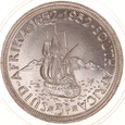 RPA, 5 shillings 1952 Jerzy VI Fregata Żaglowiec Ag
