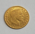 Złota moneta Francja 5 franków 1863 BB