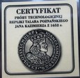 PRÓBA TECHNOLOGICZNA repliki Talara Poznańskiego z 1652r  n.10szt