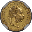 Austria, 1 Dukat 1878 rok, AU 58 NGC, /K3/