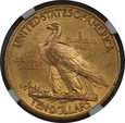 USA, 10 Dolarów Indian Head 1908 MOTTO rok, NGC AU 58 