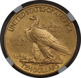 USA, 10 Dolarów Indian Head 1908 MOTTO rok, NGC