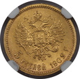 Rosja, Mikołaj II, 5 Rubli 1902 AP rok, NGC MS 65