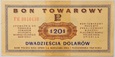 Bon Towarowy 20 dolarów - 1969 rok - Seria FH