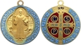 Medalik religijny 1880, emaliowany, pozłacany brąz