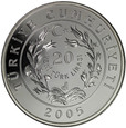 Turcja 20 Lira 2005 - Waran Szary - Srebro