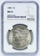 USA 1 dolar 1885, Morgan Dollar, NGC MS61