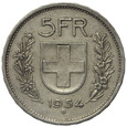 Szwajcaria 5 Franków 1954 B, Srebro