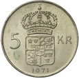 Szwecja 5 Koron 1971 - Gustaw VI, KM# 829