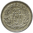 Holandia 25 Centów 1941 - Wilhelmina, Srebro