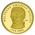 Togo 1500 Franków 2006 - Wolfgang Amadeusz Mozart, Złoto