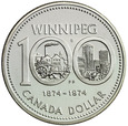 Kanada 1 Dolar 1974 - 100. Rocznica Winnipeg, Srebro