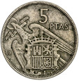 Hiszpania 5 Peset 1957 KM# 786