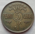 MK - LITWA - 5 Centai / Centów - 1925