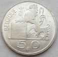 Belgia - 50 franków - 1954 - Belgique - Głowa Merkurego - srebro