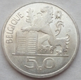 Belgia - 50 franków - 1951 - Belgique - Głowa Merkurego - srebro
