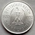 Niemcy - 3 marki - 1932 A - Goethe - WEIMAR