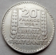 Francja - 20 franków - 1934 - srebro