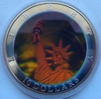 Liberia 10 $ 2002 Statua Wolności - trójwymiar