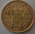 Szwajcaria 20 Franków 1947 r. B