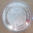 Dania 2005 10 koron 1oz Andersen Brzydkie Kaczątko uncja srebra box