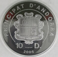 Andora 2005 Benedykt XVI 10 dinarów