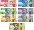 INDONEZJA zestaw 7 banknotów od 1000 do 100000 rupii UNC