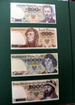 Banknoty PRL 10-200000 zł 1974-1990 w folderze NBP 14 sztuk