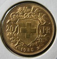 Szwajcaria - 20 Franków 1935 r.