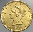 USA, 10 dolarów 1907, Liberty Head, Philadelphia