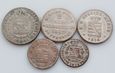 Zestaw 5 srebrnych monet - Saksonia, Prusy