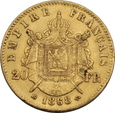 FRANCJA, 20 FRANKÓW 1868 BB