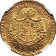 (D) SZWECJA, 20 koron 1889, NGC MS64