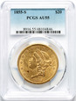 USA, 20 dolarów 1855 S, San Francisco, PCGS AU55