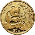 Chiny, 50 yuanów 1994, Panda, 1/2 uncji złota