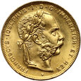 Austria, Franciszek Józef I, 8 florenów/20 franków 1892, nowe bicie