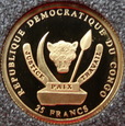 Rep. Kongo	JP II Santo Subito 25 franków	2008	1,24 g Au 999