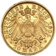 NIEMCY - 10 marek 1905 (D)  - złoto 900, waga 3,98 gram