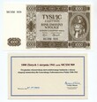 Rekonstrukcja 1000 złotych 1941 (2004) Krakowiak  + certyfikat 