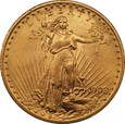 USA: 20 dolarów 1908 r.  Au 900, 33,43 g. Saint Gaudens. 