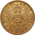 NIEMCY, Bawaria (D), 20 marek 1895 r. Au 900. 7,95 g. OTTO