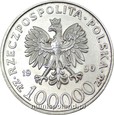 100 000 zł 1990 r. Solidarność. Typ A