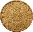 NIEMCY, Hamburg (J), 20 marek 1913 r. Au 900. 7,96 g.