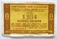BANKNOT bon 10 dolarów BALTONA 1973 B