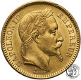 Francja 20 franków 1863 BB Strasbourg Napoleon III st.1