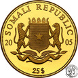 Somalia 25 szylingów 2005 Benedykt XVI (1/4 uncji złota) st.L