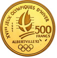 Francja 500 franków 1991 Olimpiada Albertville - P.Coubertin st.L