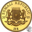 Somalia 25 dolarów 2005 Kardynał Ratzinger 1/4 uncji złota st.L