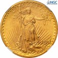 USA 20 dolarów 1908 NO MOTTO Philadelphia NGC MS63